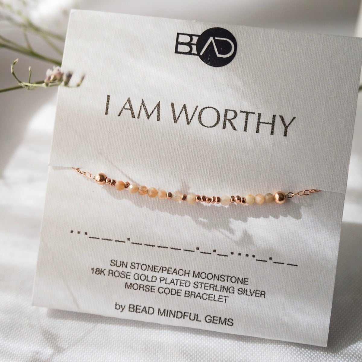 Morse Code Affirmation Collection Bead Mindful Gems