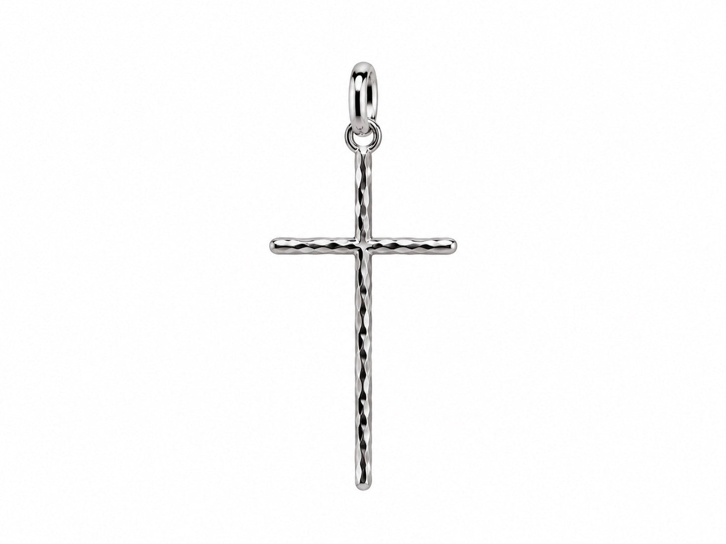Hammered Silver Cross Charm