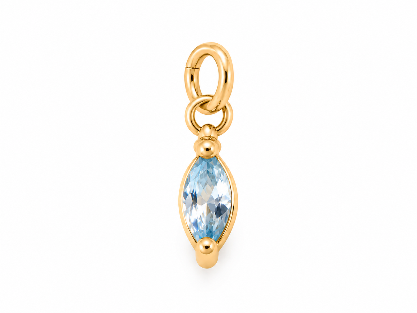 March Gold Oval Birthstone Charm