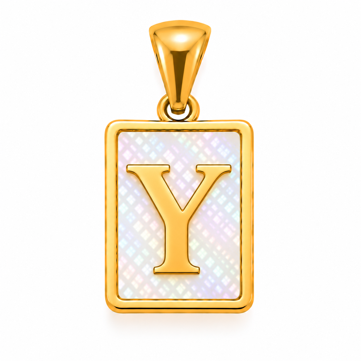 Initial Y Charm – MOP Rectangle