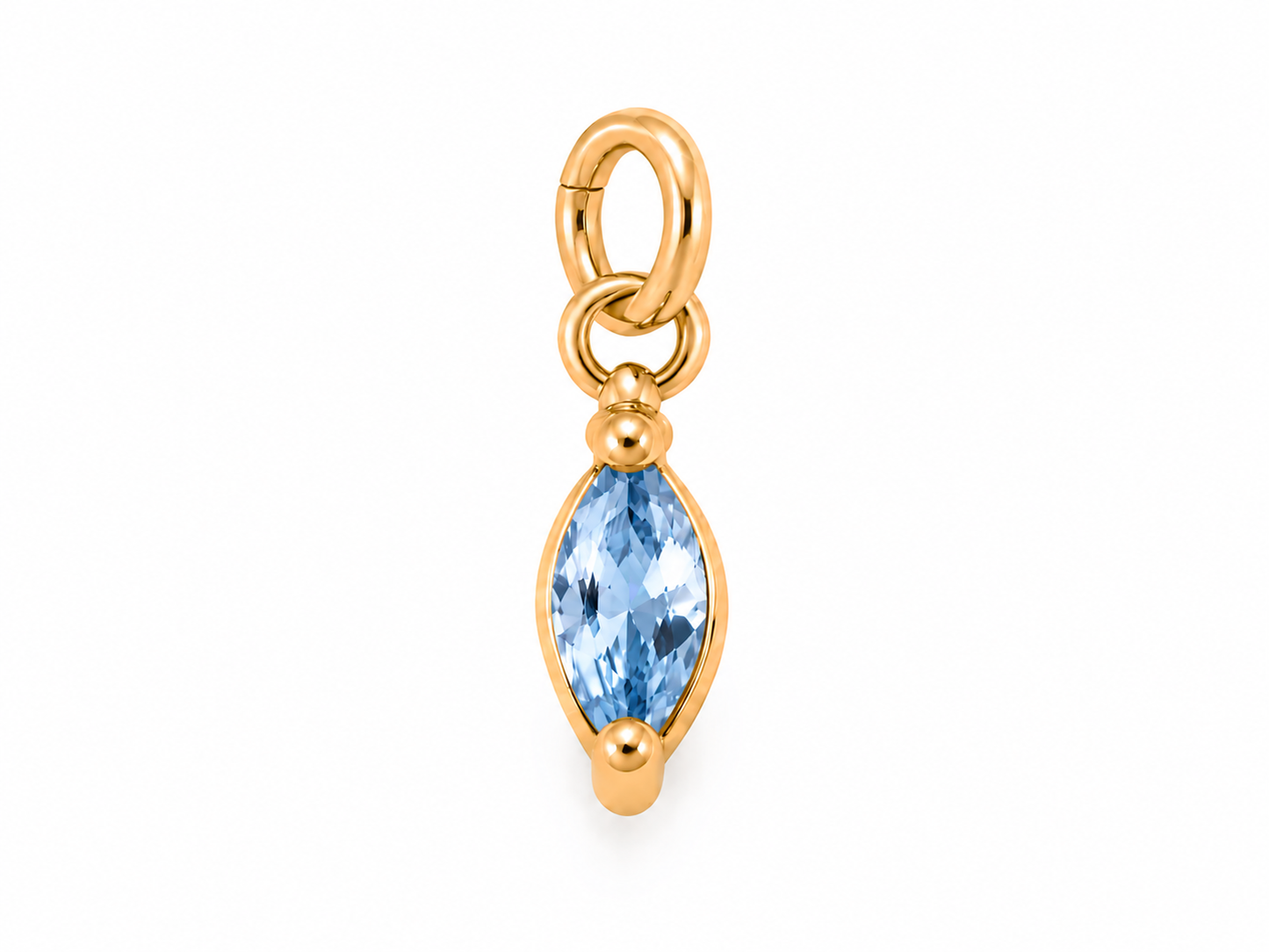 December Gold Oval Birthstone Charm