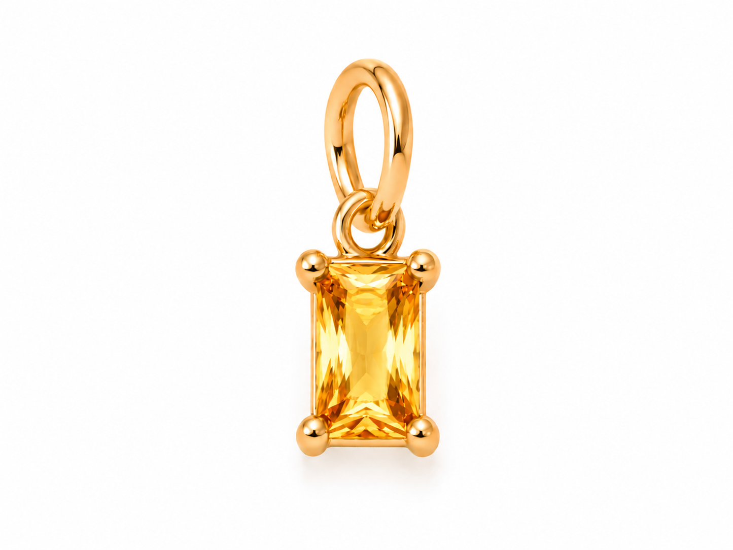November Gold Rectangle Birthstone Charm