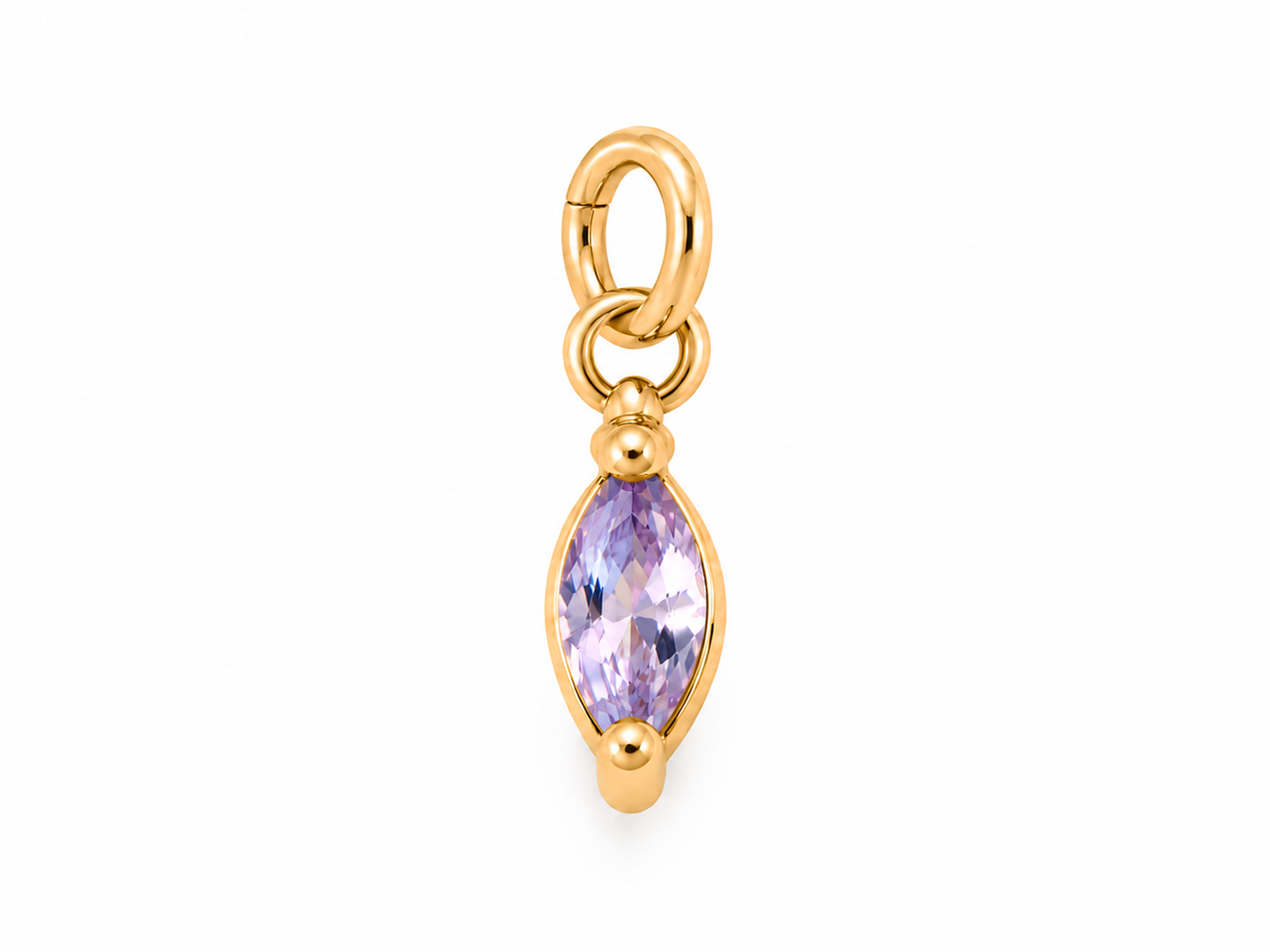 June Gold Oval Birthstone Charm
