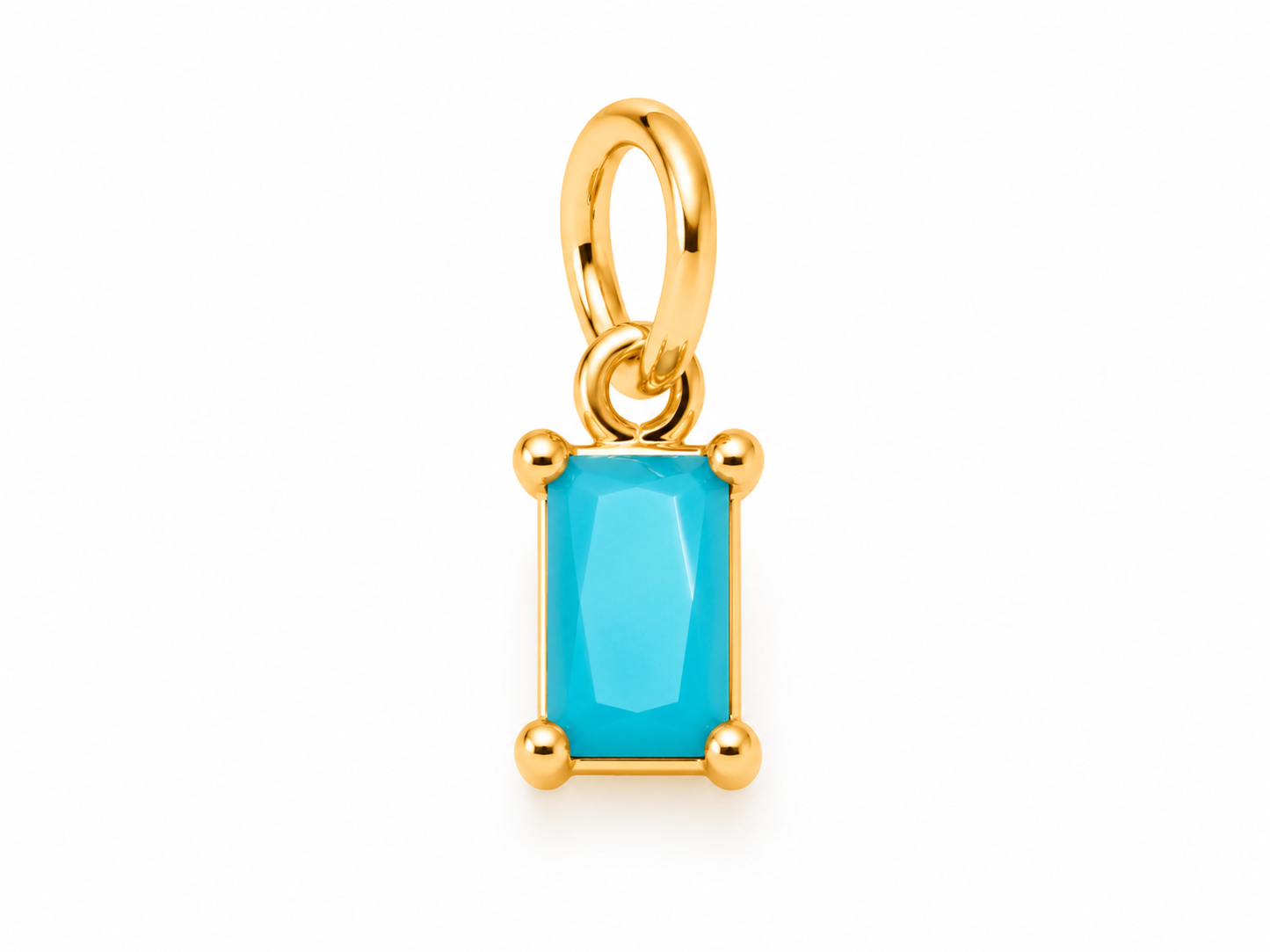 December Gold Rectangle Birthstone Charm