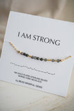 I AM STRONG black obsidian affirmation Necklace