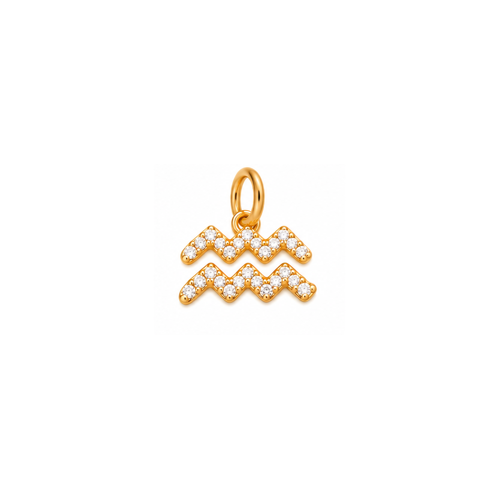 Aquarius Sparkly Zodiac Charm