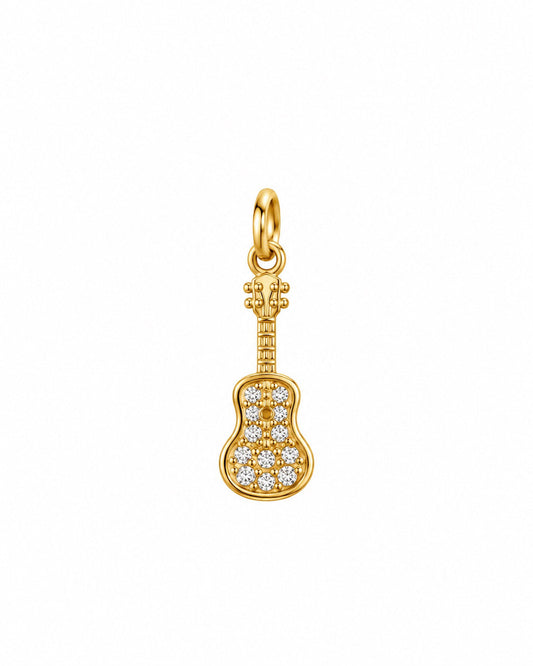 Crystal Guitar Charm – Gold