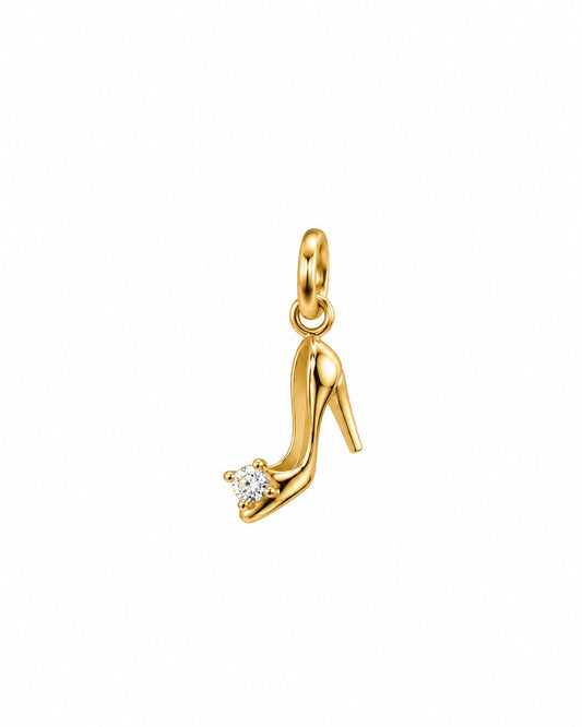 Crystal High Heel Charm – Gold