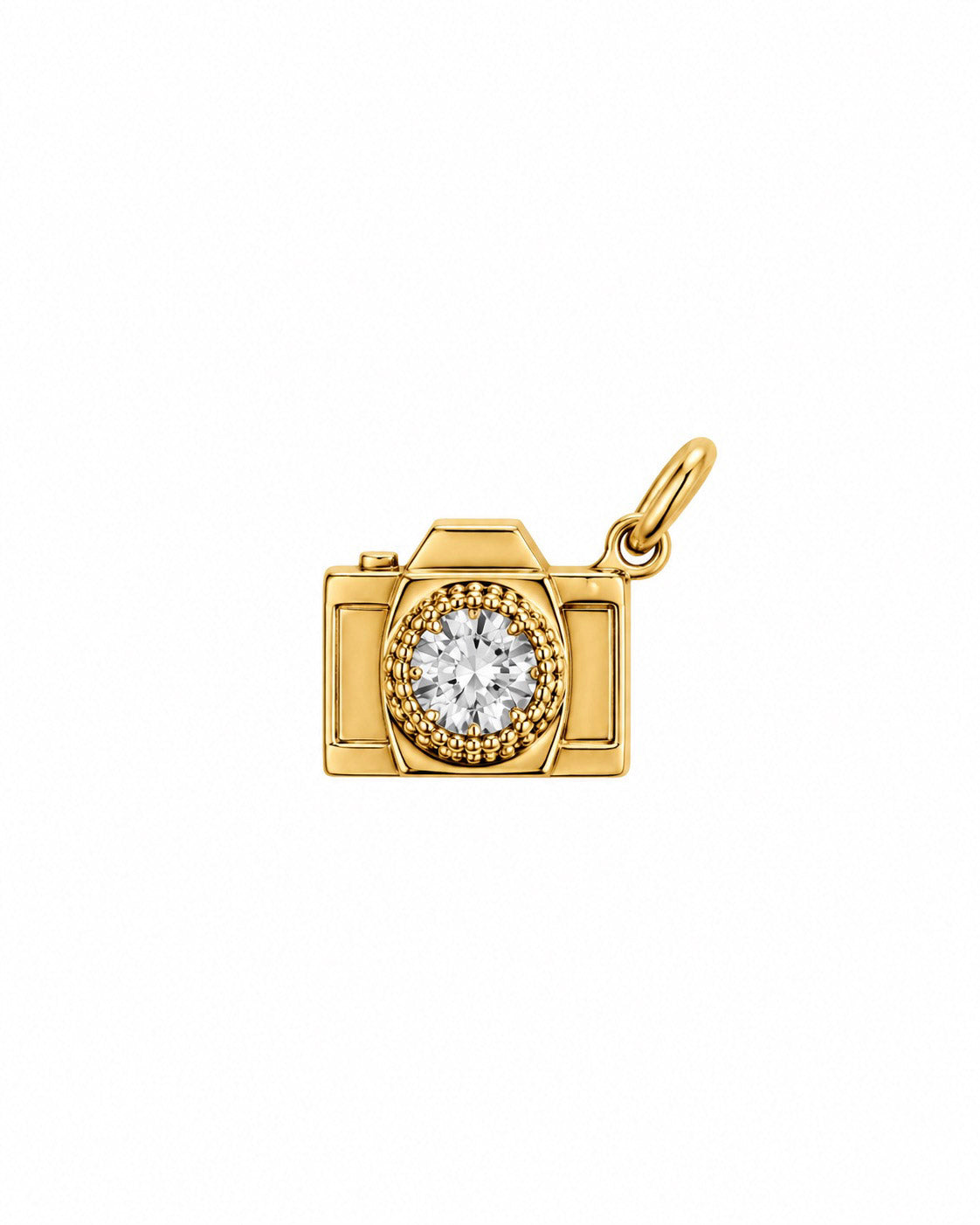 Crystal Camera Charm – Gold
