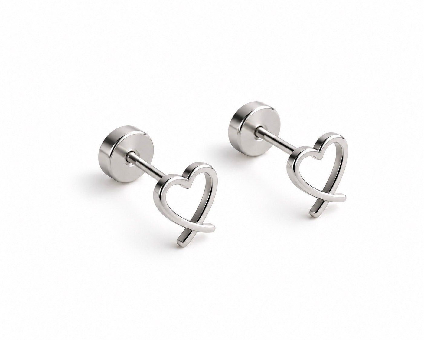 Outline Heart Stud Earrings
