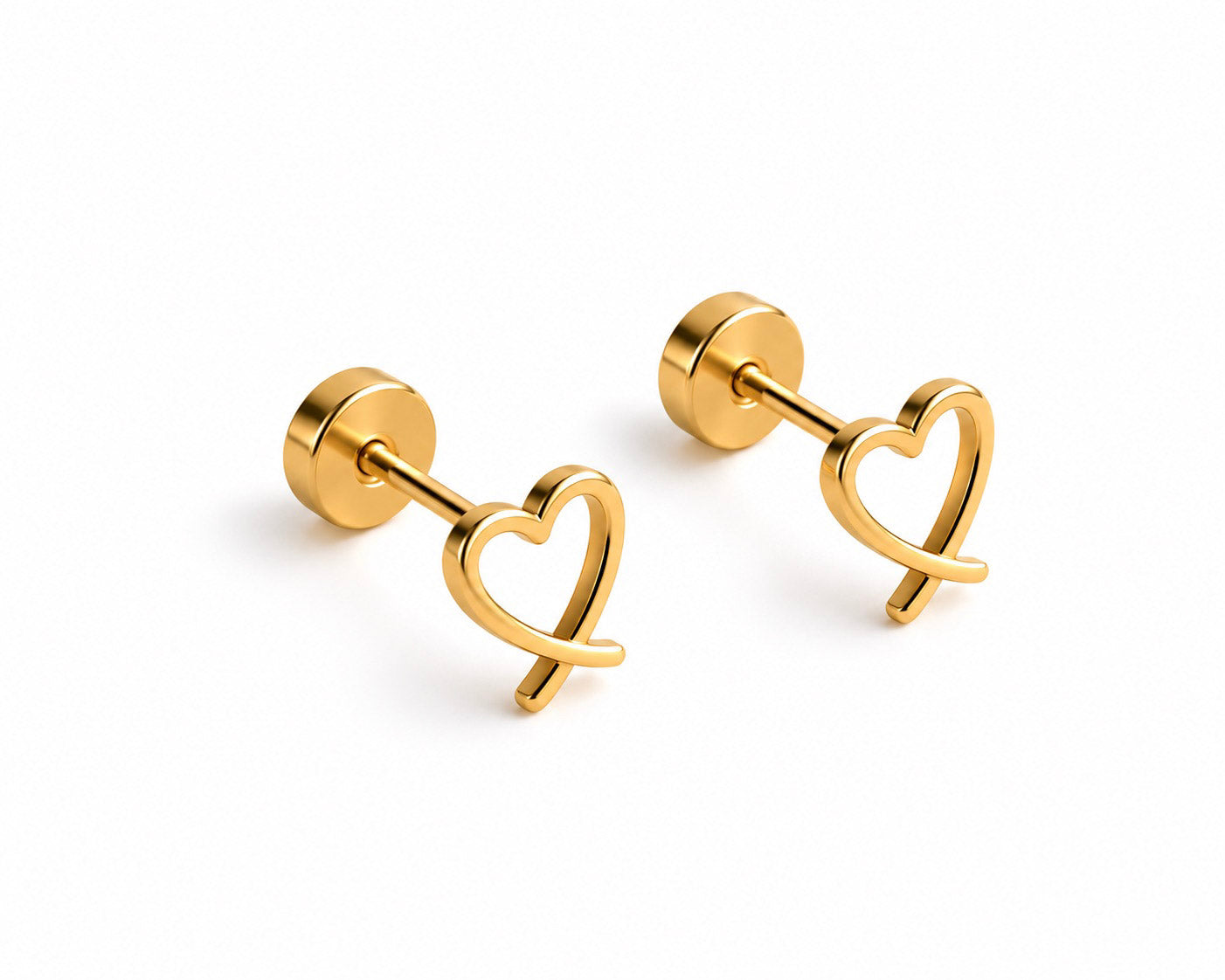 Outline Heart Stud Earrings