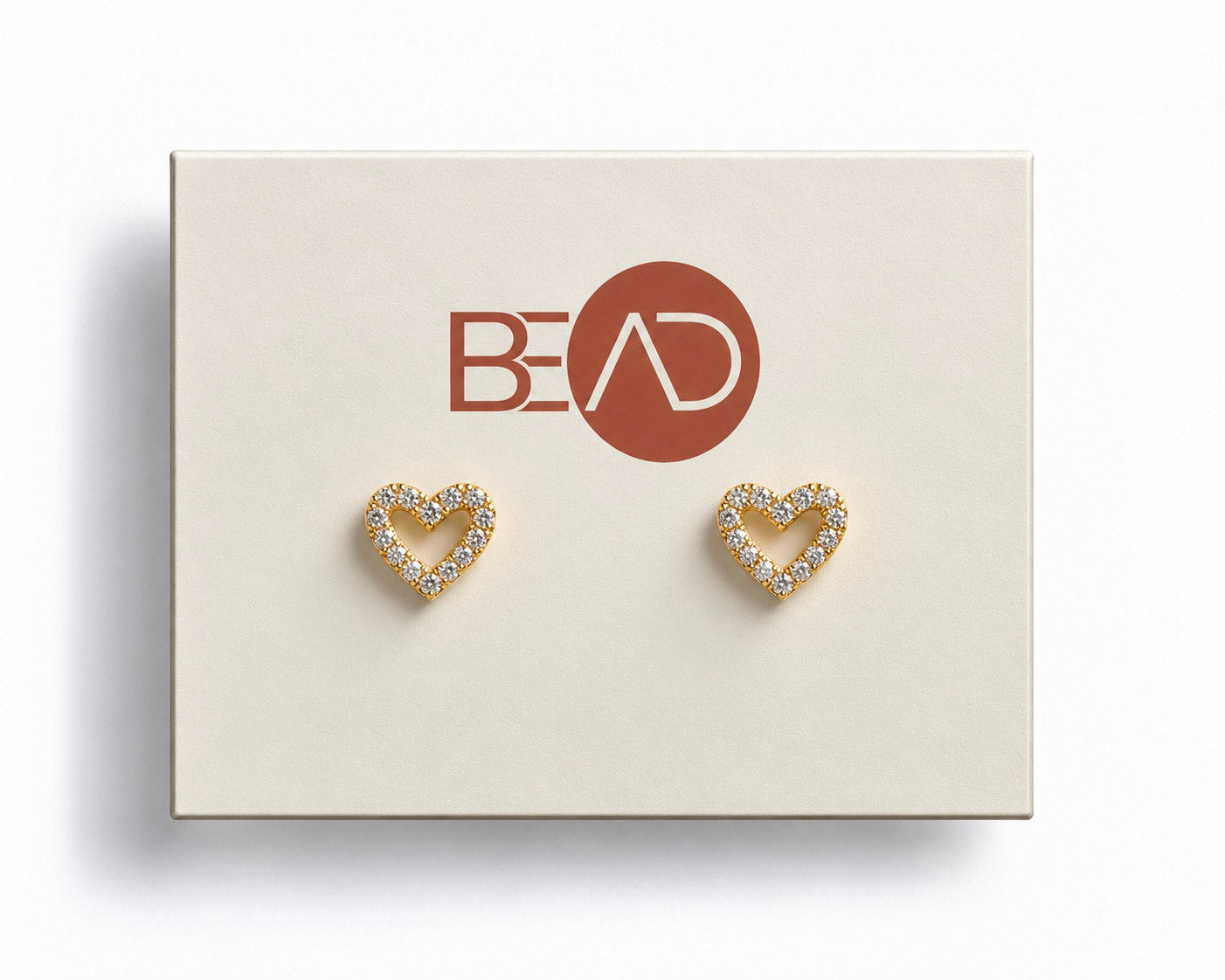 Sparkling Open Heart Stud Earrings