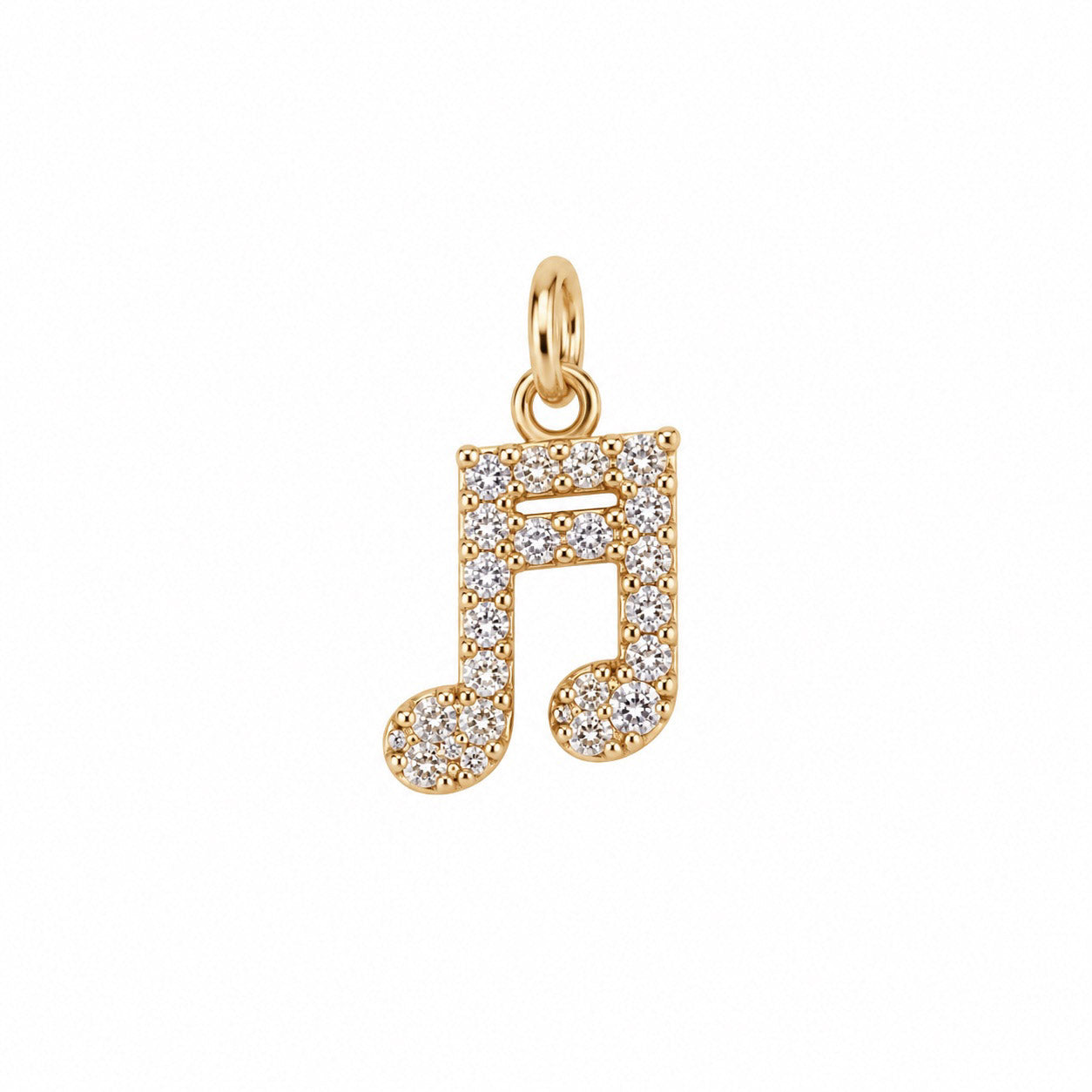 Sparkling Double Music Note Charm – Gold