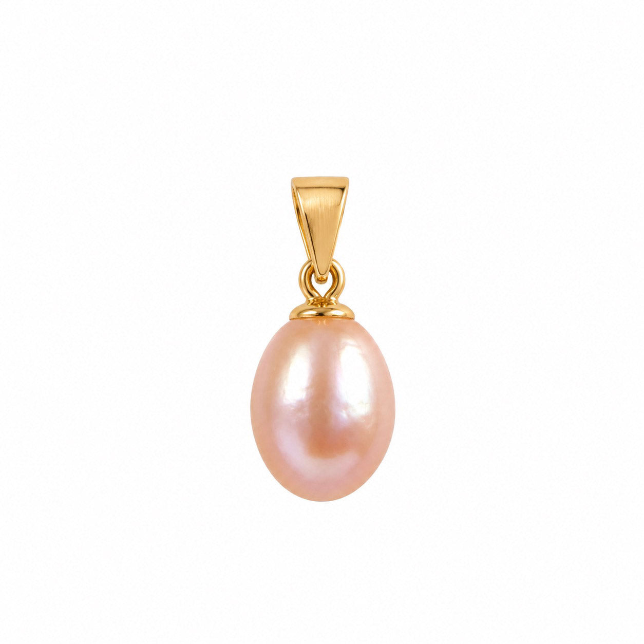 Pink Pearl Drop Charm – Gold