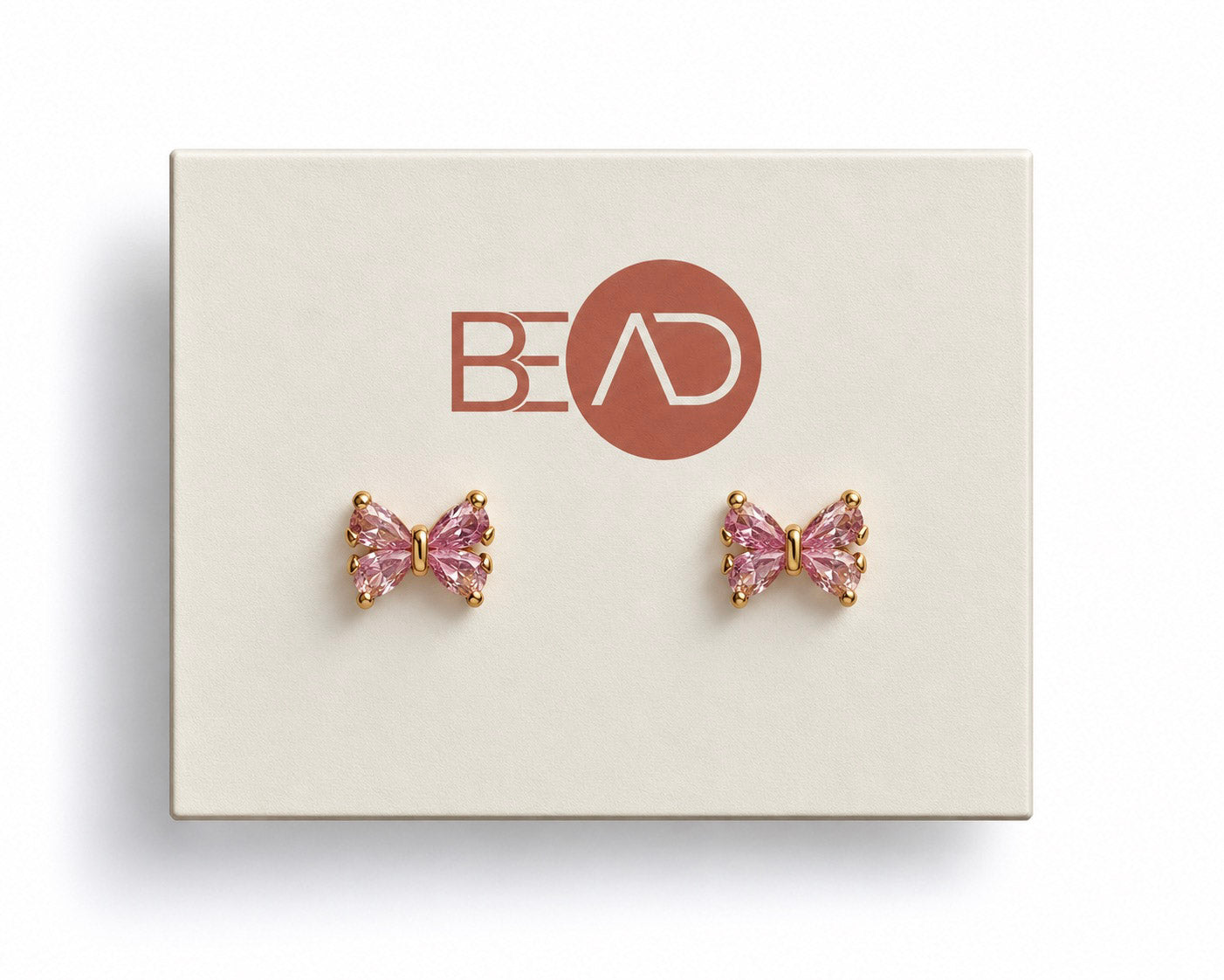 Pink Bow Stud Earrings