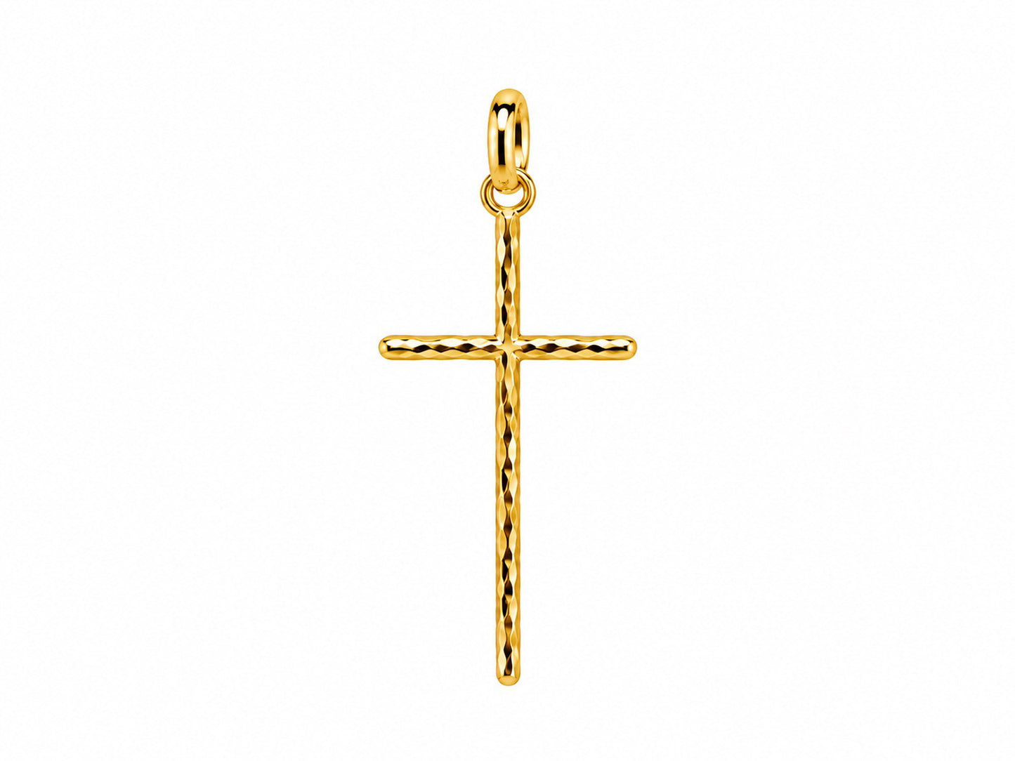 Hammered Gold Cross Charm