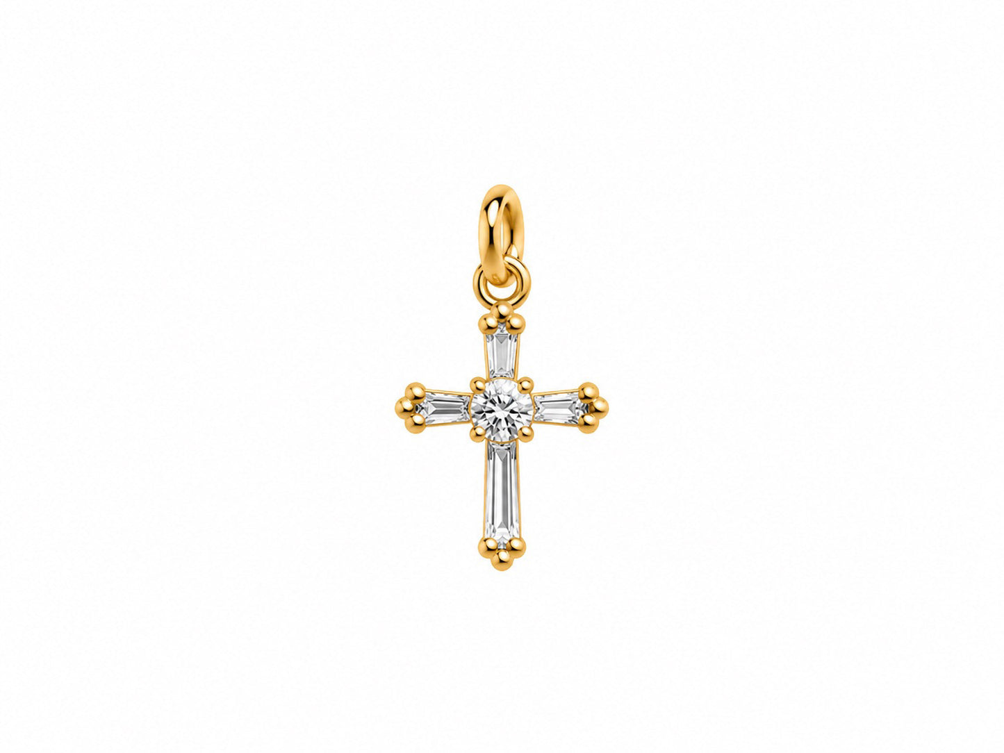 Crystal Gold Cross Charm