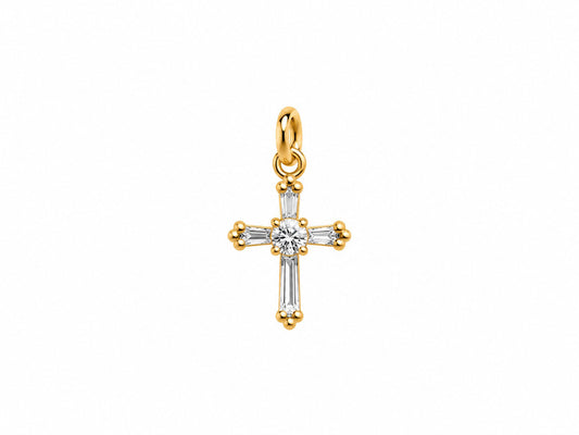 Crystal Gold Cross Charm