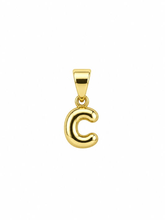 Initial C Charm – Small Bubble – Gold