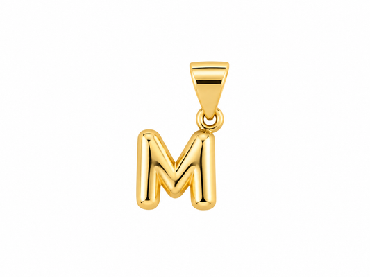 Initial M Charm – Small Bubble – Gold