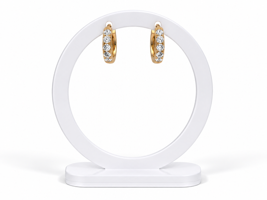 Crystal Huggie Hoops – Gold