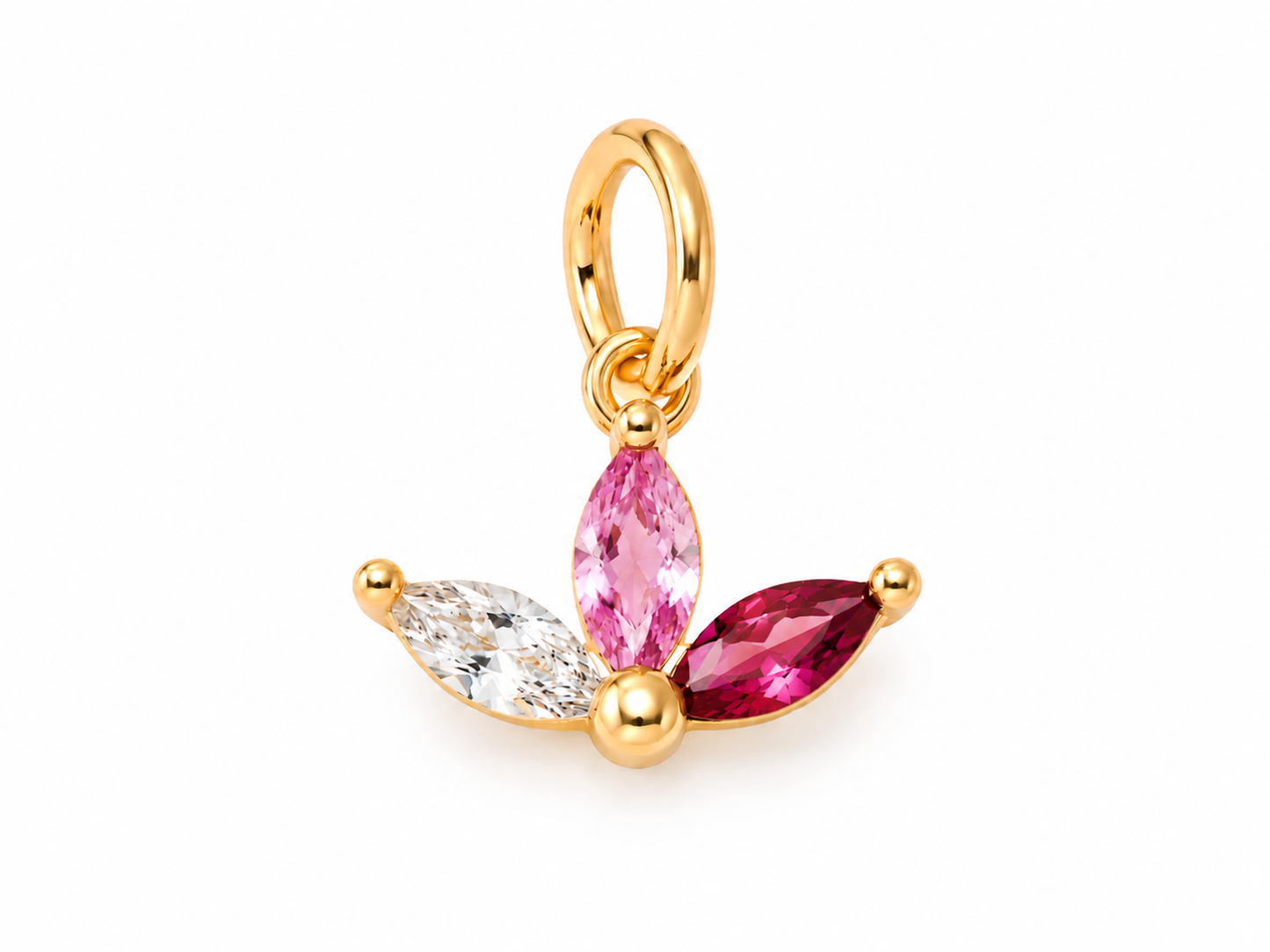 July Gold Lotus Birthstone Charm