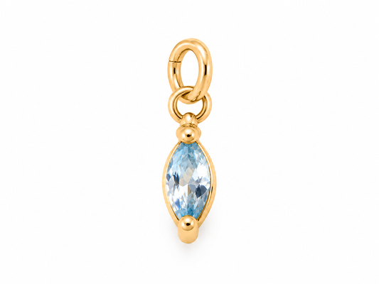 March Gold Oval Birthstone Charm
