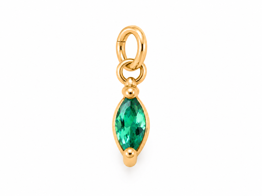 May Gold Oval Birthstone Charm