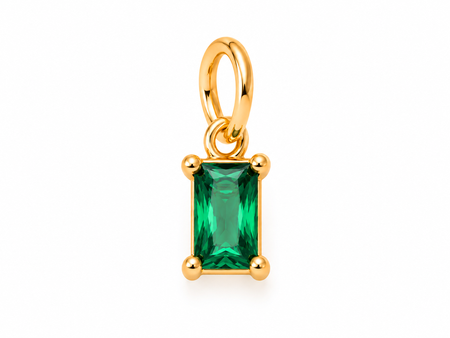 May Gold Rectangle Birthstone Charm