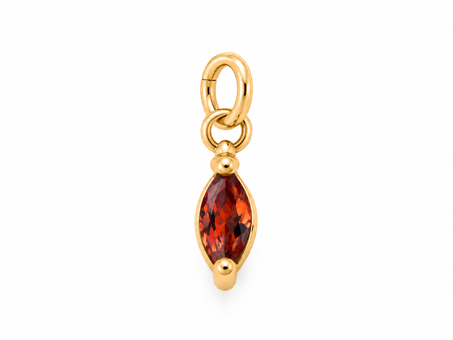 January Gold Oval Birthstone Charm