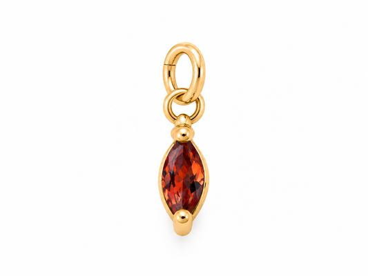 January Gold Oval Birthstone Charm