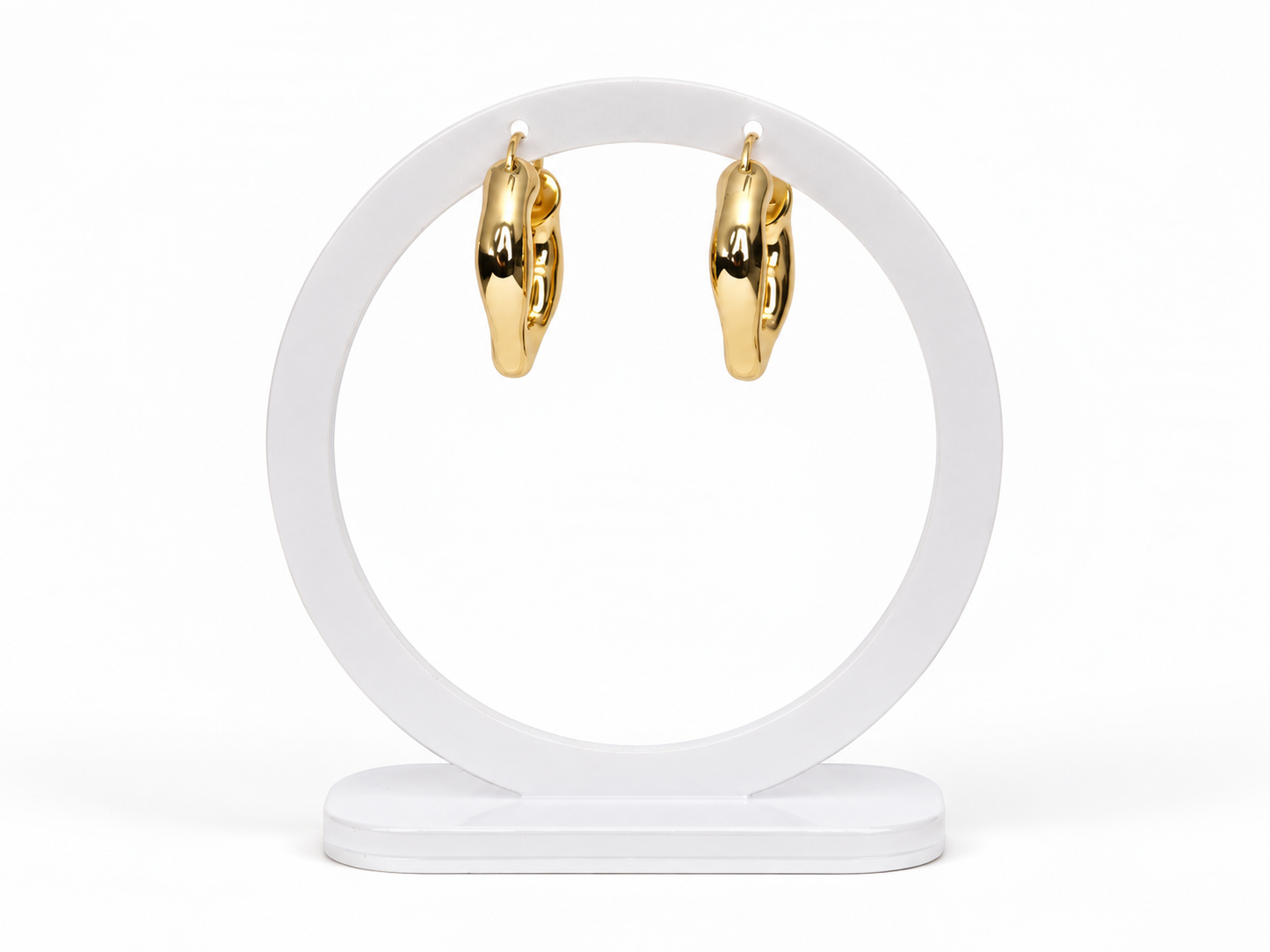 Sculpted Wave Hoops – Gold