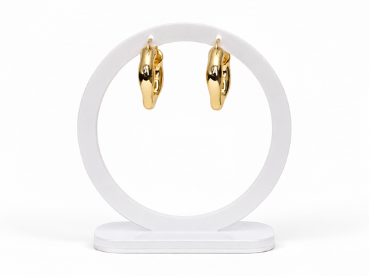 Sculpted Wave Hoops – Gold