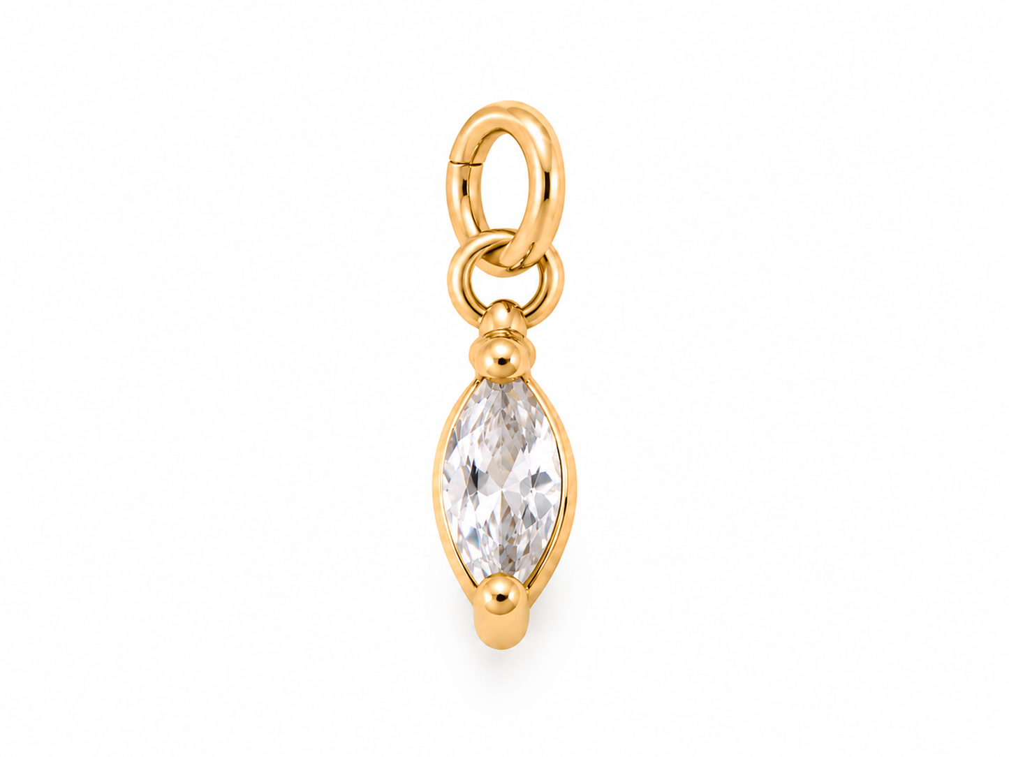 April Gold Oval Birthstone Charm