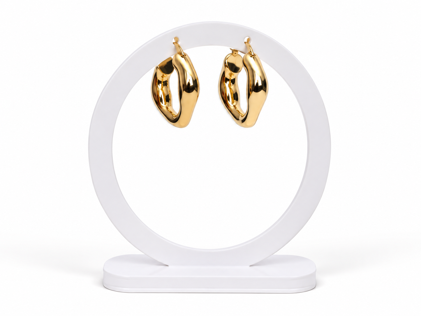 Sculpted Wave Hoops – Gold