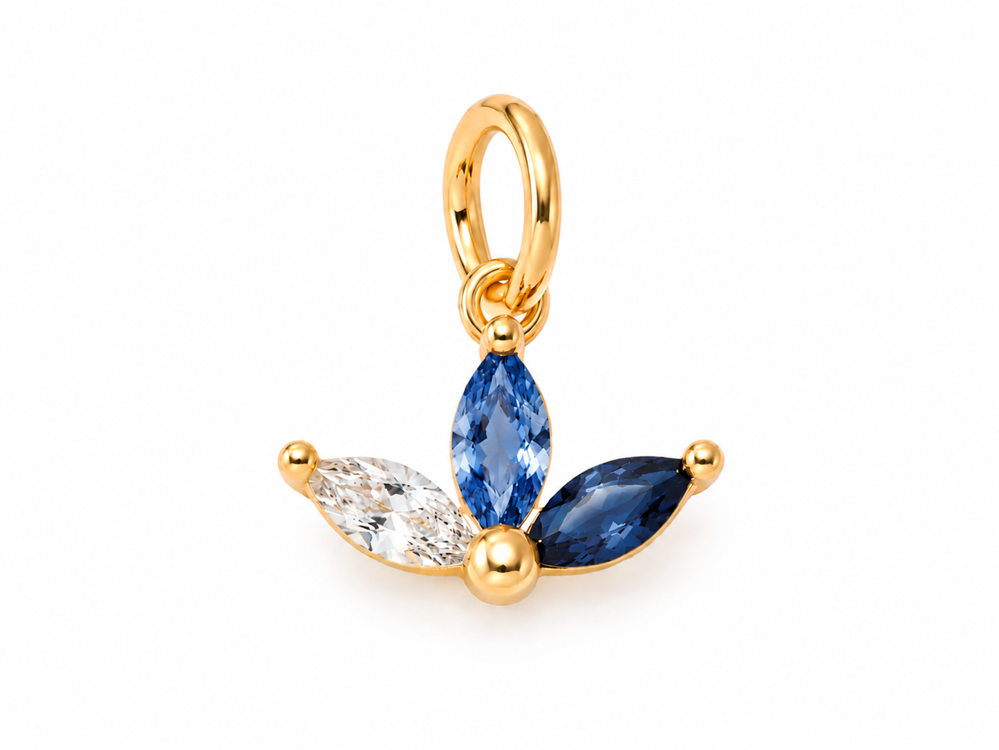September Gold Lotus Birthstone Charm