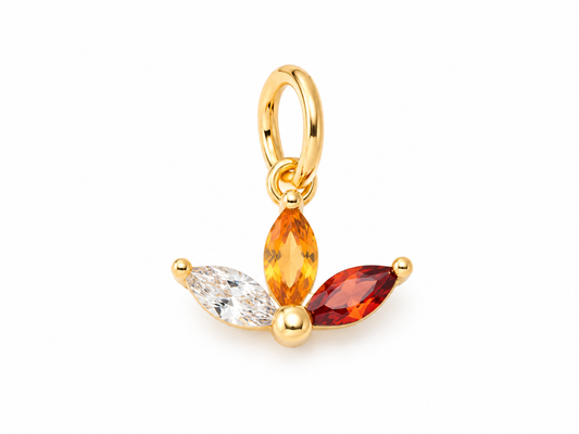January Gold Lotus Birthstone Charm