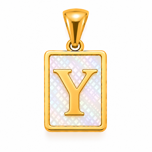 Initial Y Charm – MOP Rectangle