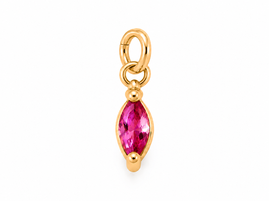 July Gold Oval Birthstone Charm