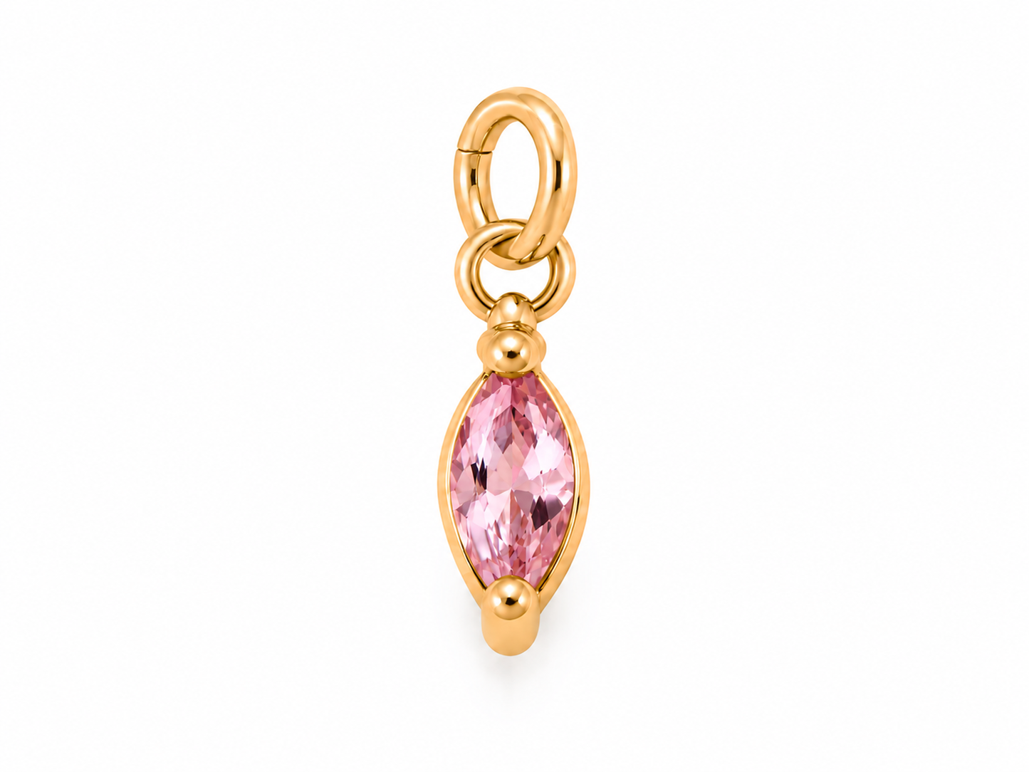 October Gold Oval Birthstone Charm