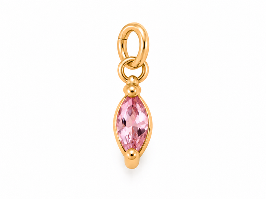 October Gold Oval Birthstone Charm