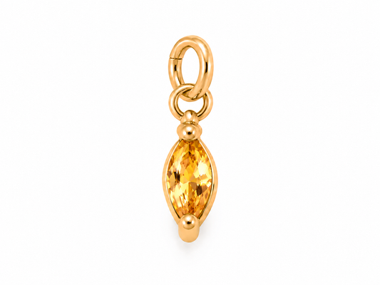 November Gold Oval Birthstone Charm
