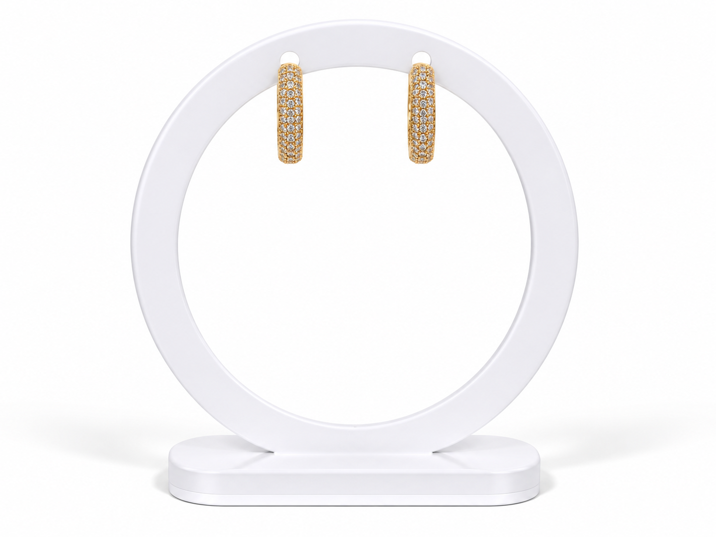 Pavé Crystal Hoops – Gold