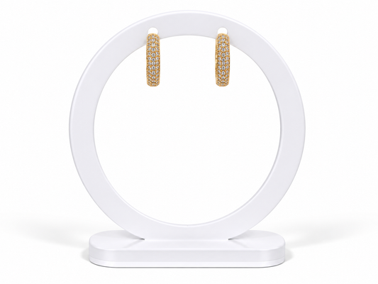 Pavé Crystal Hoops – Gold