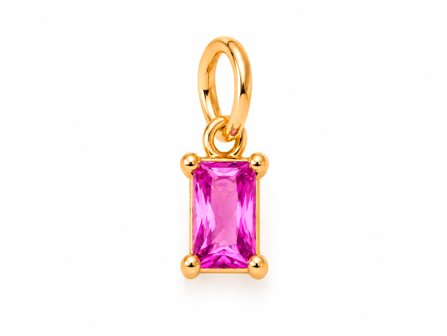 July Gold Rectangle Birthstone Charm