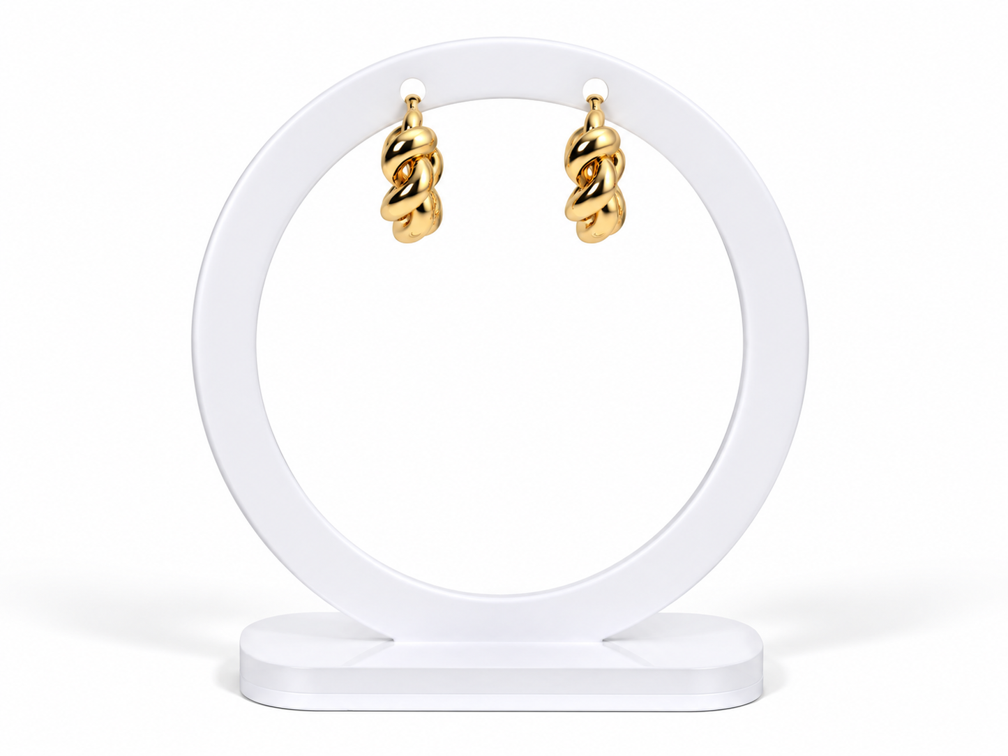 Interlocking Knot Huggie Hoops – Gold