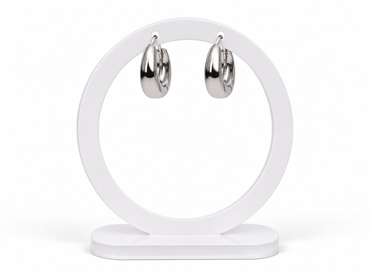Classic Teardrop Huggie Hoops – Silver