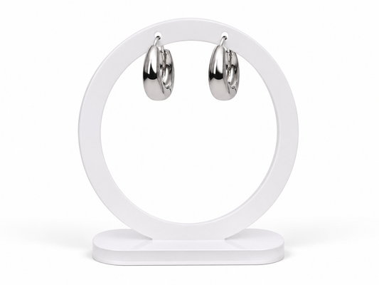 Classic Teardrop Huggie Hoops – Silver