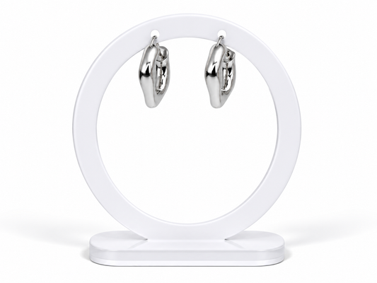 Sculpted Wave Hoops – Silver