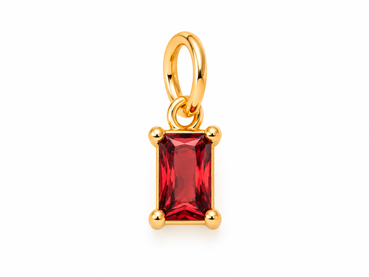 January Gold Rectangle Birthstone Charm